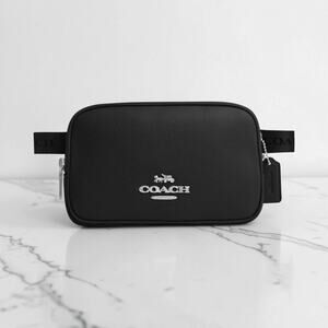 Coach Pace Black Leather Belt Bag CR136
